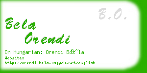 bela orendi business card